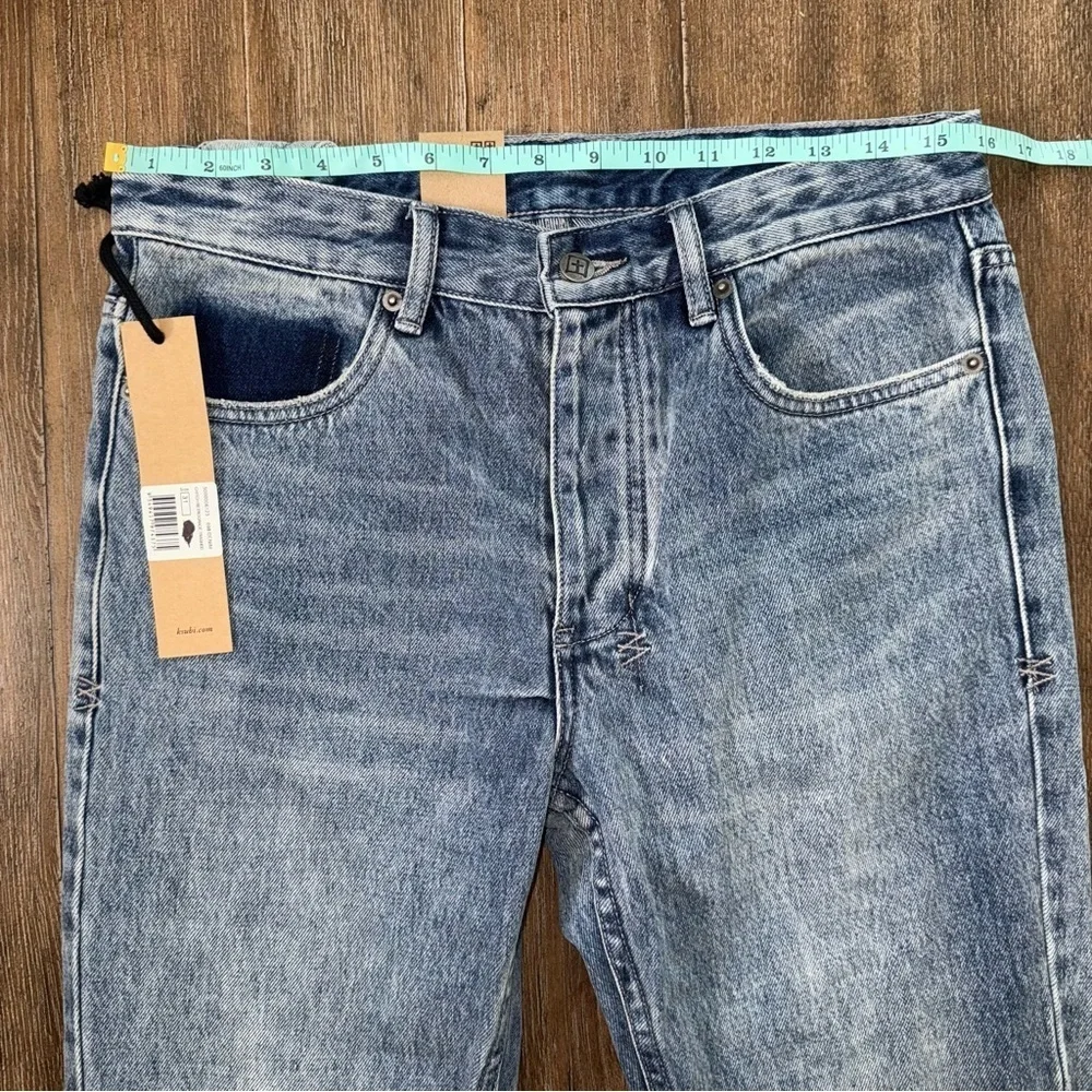 KSUBI Chitch Retrorade Thrashed Blue Slim Straight Tapered Distressed 31x33